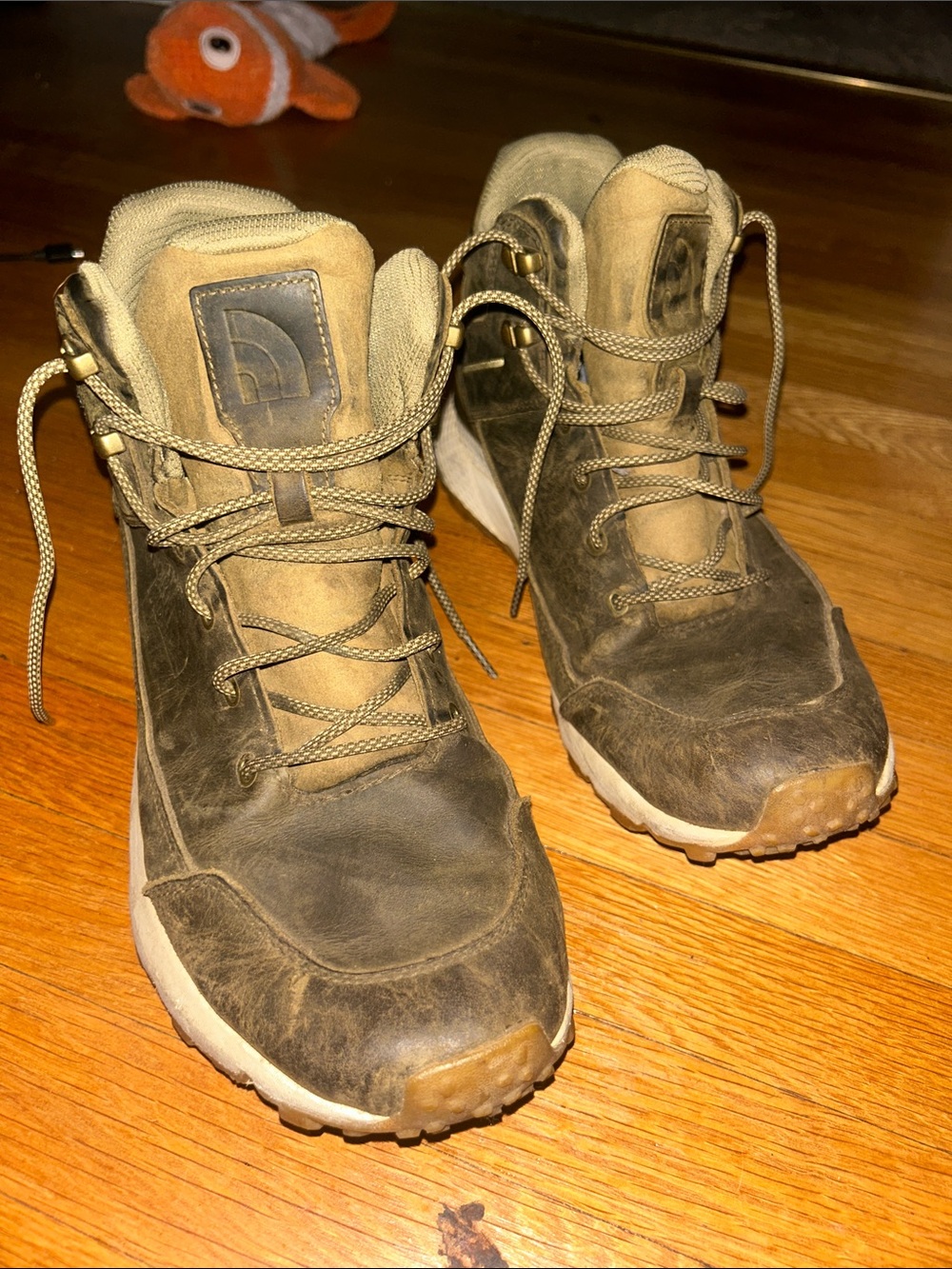 The North Face Men's Brown Lace-Up Leather Hiking Boots